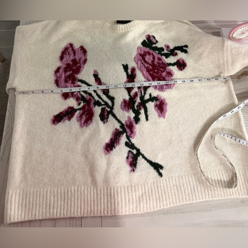 Ted Baker London Floral Jacquard Cozy Wool Alpaca Sweater Cream/Ivory Size L NWT - Picture 5 of 9